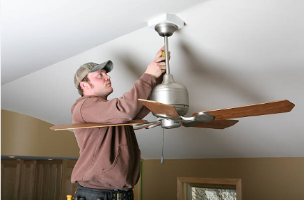 Professional for the installation of ceiling fans